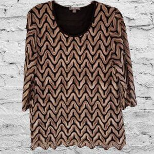 Roz & Ali Black/Brown Tunic - XL